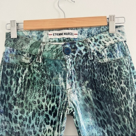 ETIENNE MARCEL Green Leopard Jeans - Picture 5 of 6